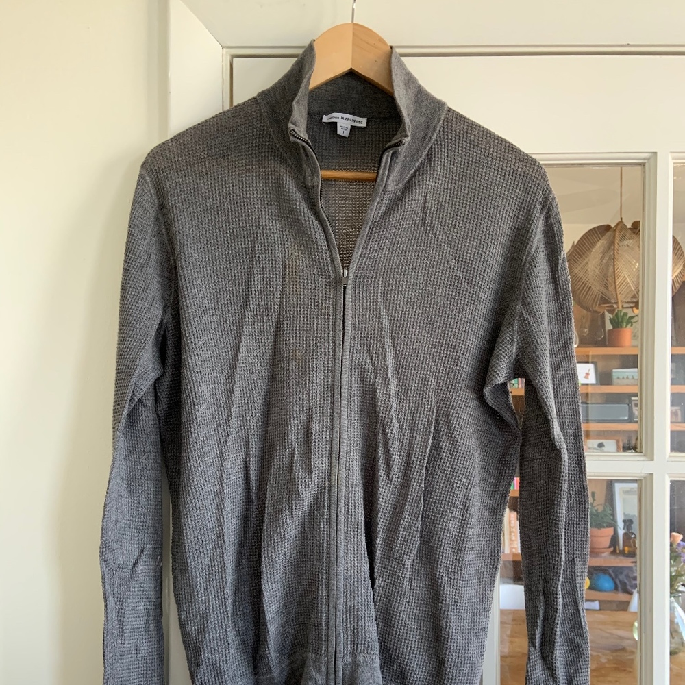 James Perse waffle knit zip up